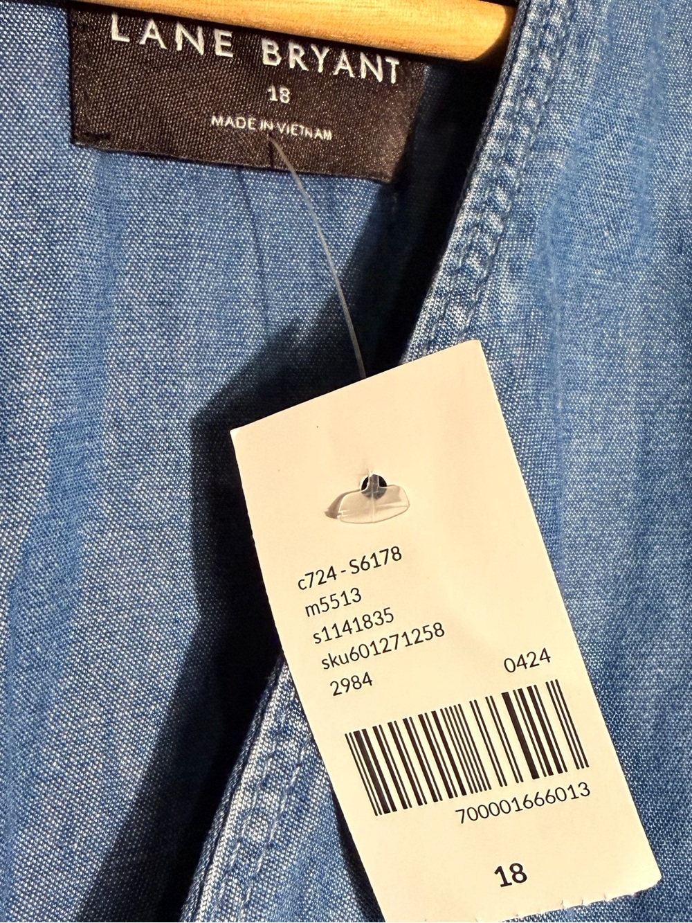 Lane Bryant Denim Wrap-Front Midi Dress - Picture 7 of 8